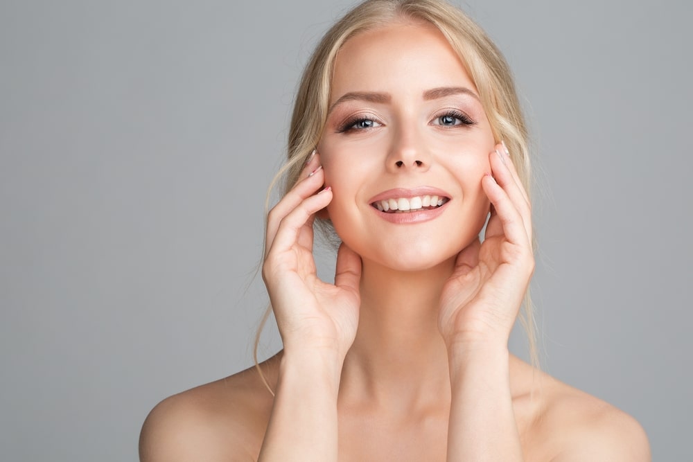 Healthy glowing skin after chemical peel treatment
